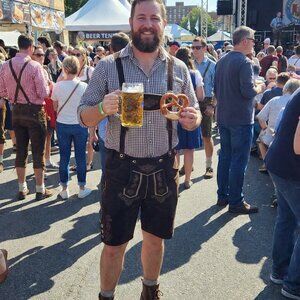 🍺 Lederhosen4U Authentic Brown Suede Trachten Shorts Men's 58 (US 40) 🥨